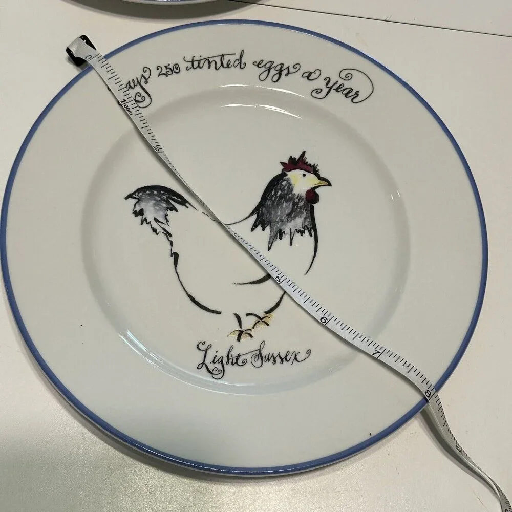 4 Italian Villa Porcelain 8” Plate Rosanna Chickens Williams Sonoma Farmhouse